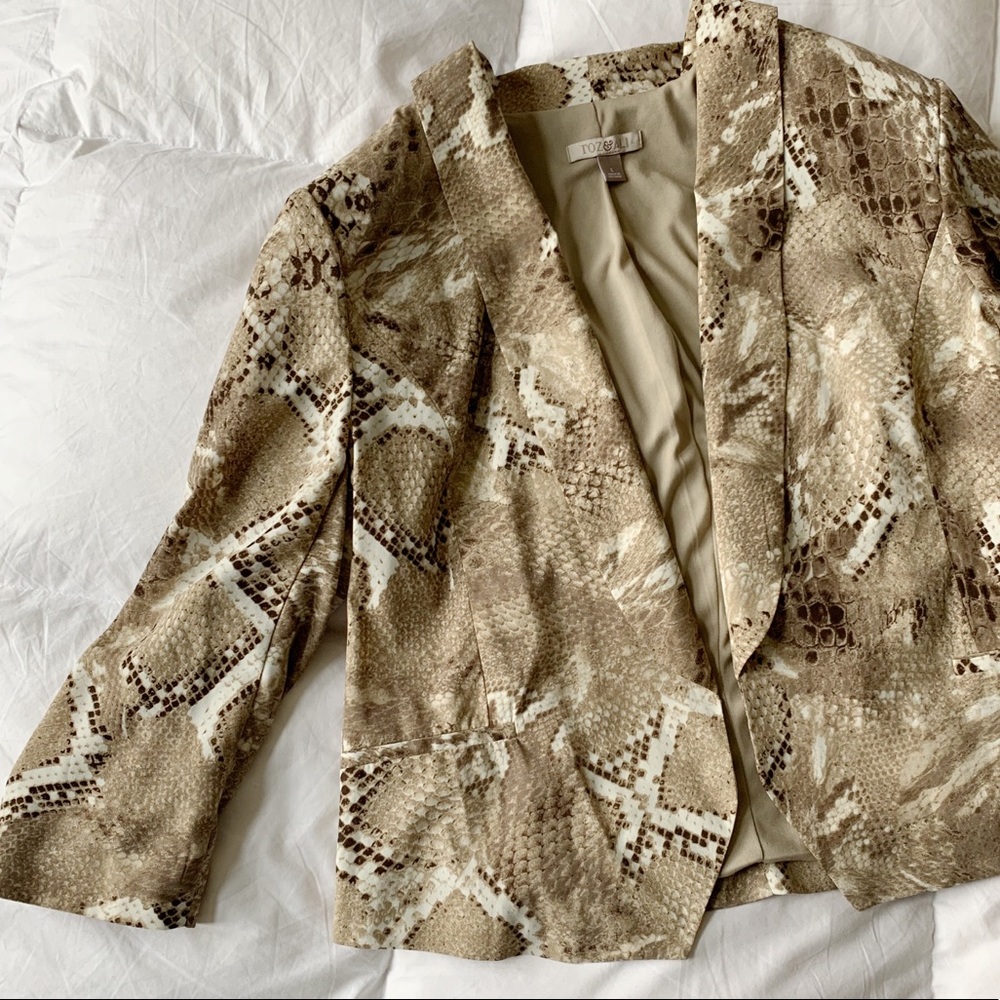 Roz & Ali | Snakeskin Blazer Size L